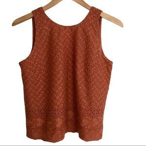 NWT LOFT Women's Eyelet Tank Top - Terracotta